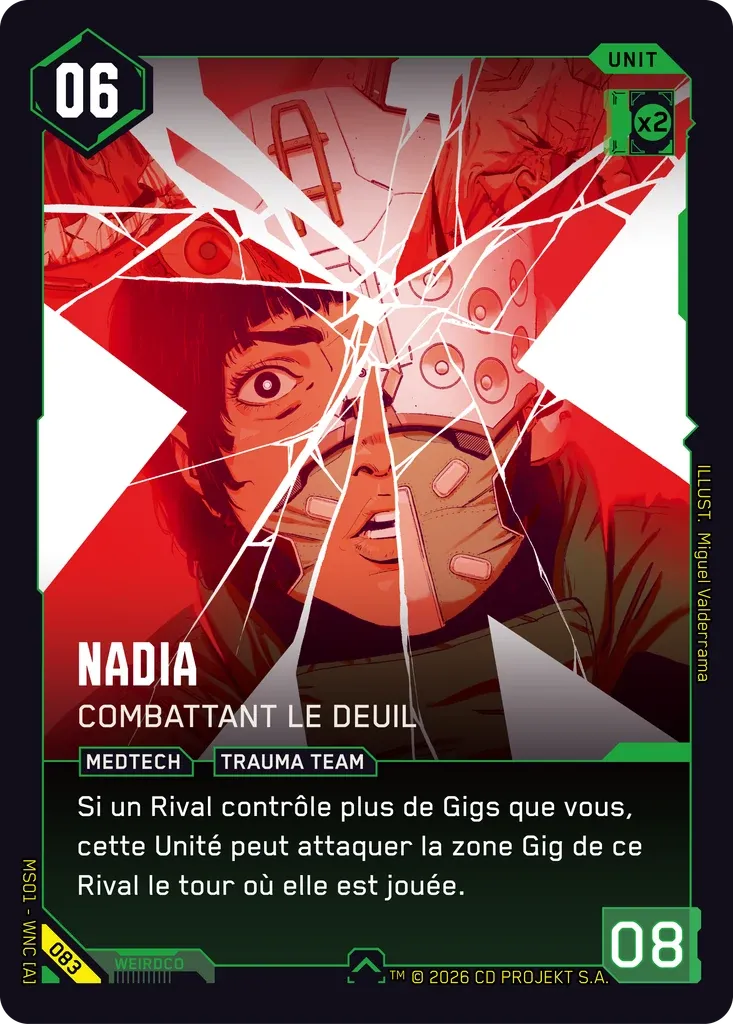 Nadia - Fighting Through Grief — Welcome to Night City — Retail — FR — Cyberpunk TCG