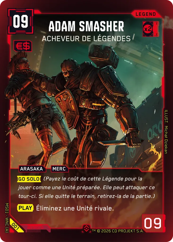 Adam Smasher - Ender of Legends — Welcome to Night City — Retail — FR — Cyberpunk TCG