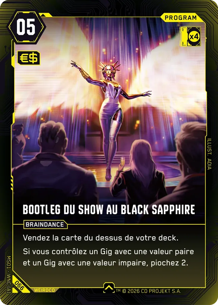 Bootleg Black Sapphire Show — Welcome to Night City — Retail — FR — Cyberpunk TCG
