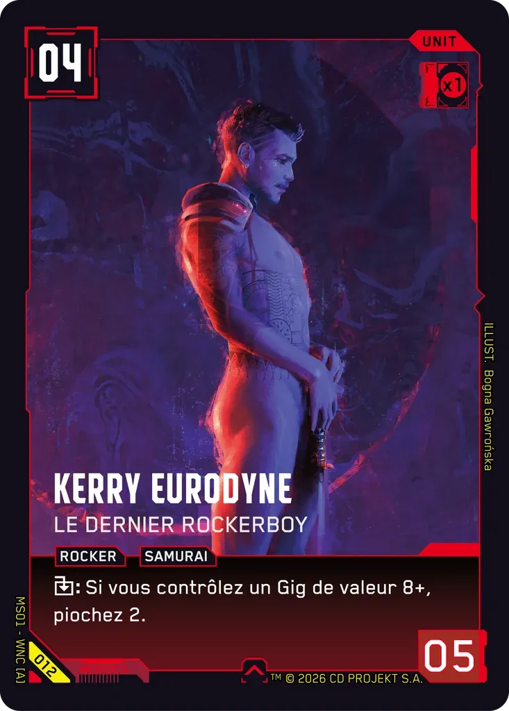 Kerry Eurodyne - The Last Rockerboy — Welcome to Night City — Retail — FR — Cyberpunk TCG