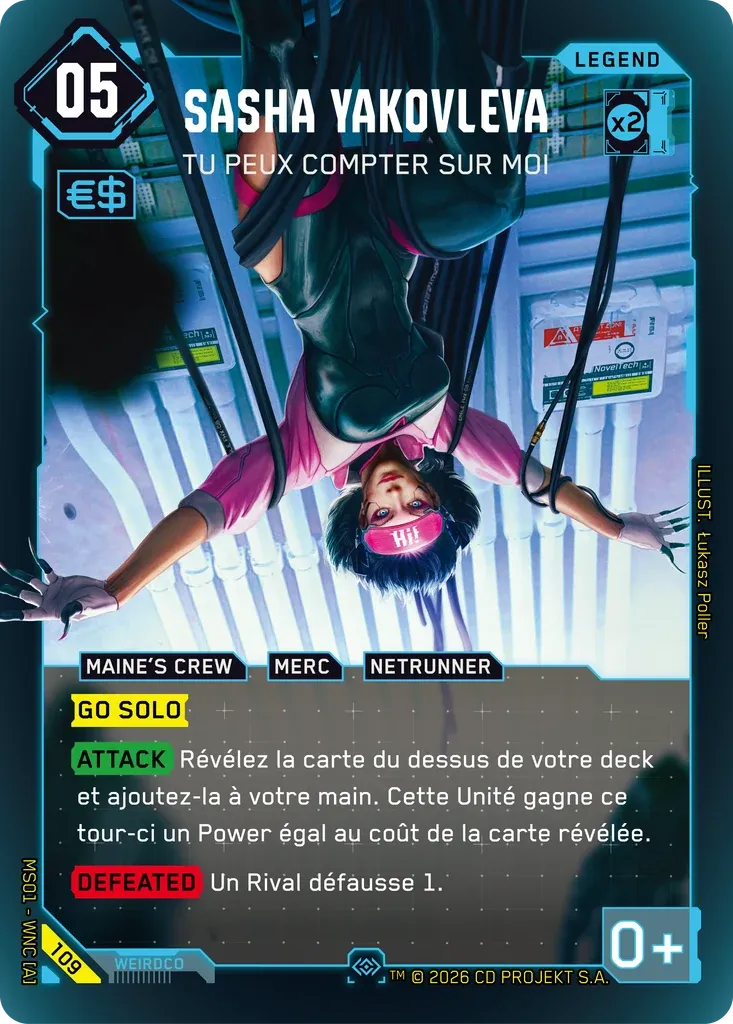 Sasha Yakovleva - Won't Let You Down — Welcome to Night City — Retail — FR — Cyberpunk TCG