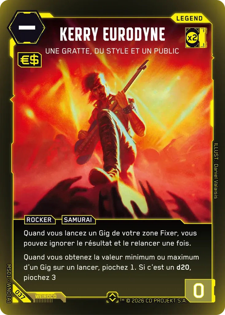 Kerry Eurodyne - Axe, Attitude, Audience — Welcome to Night City — Retail — FR — Cyberpunk TCG