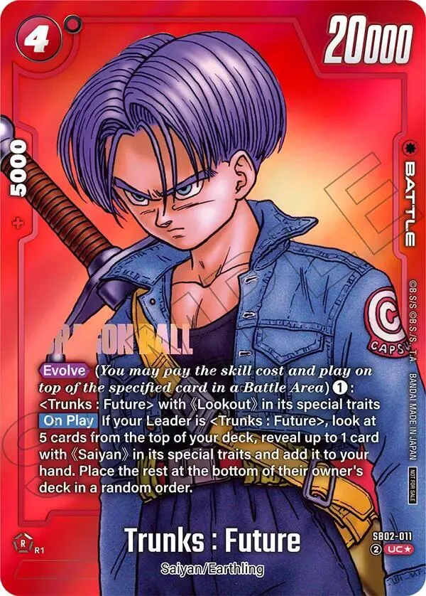 Trunks : Future - SB02-011 (Limited Pack MANGA Version 02) — Tournament and Championship Promos — Dragon Ball Super: Fusion World