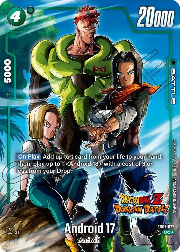 Android 17 - FB01-077 (Dragon Ball Z Dokkan Battle Alternate Art) — Awakened Pulse Alternate Art Reprints — Dragon Ball Super: Fusion World