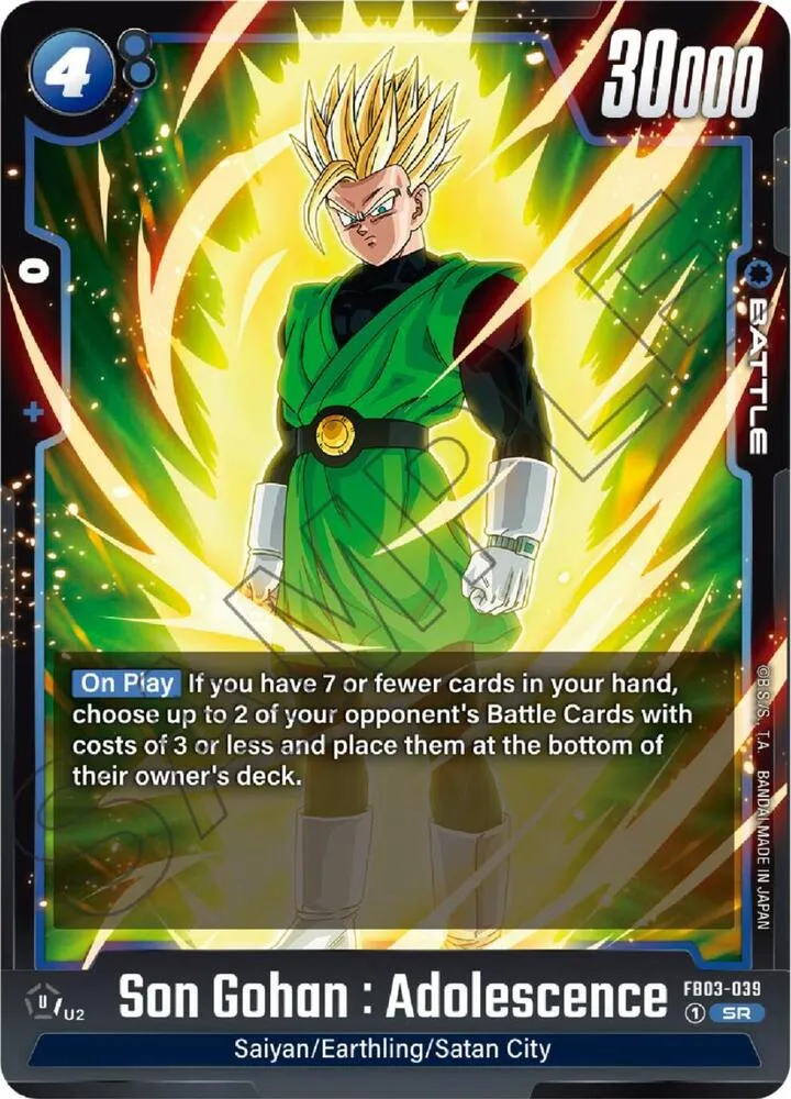 Son Gohan : Adolescence - FB03-039 — Raging Roar — Dragon Ball Super: Fusion World