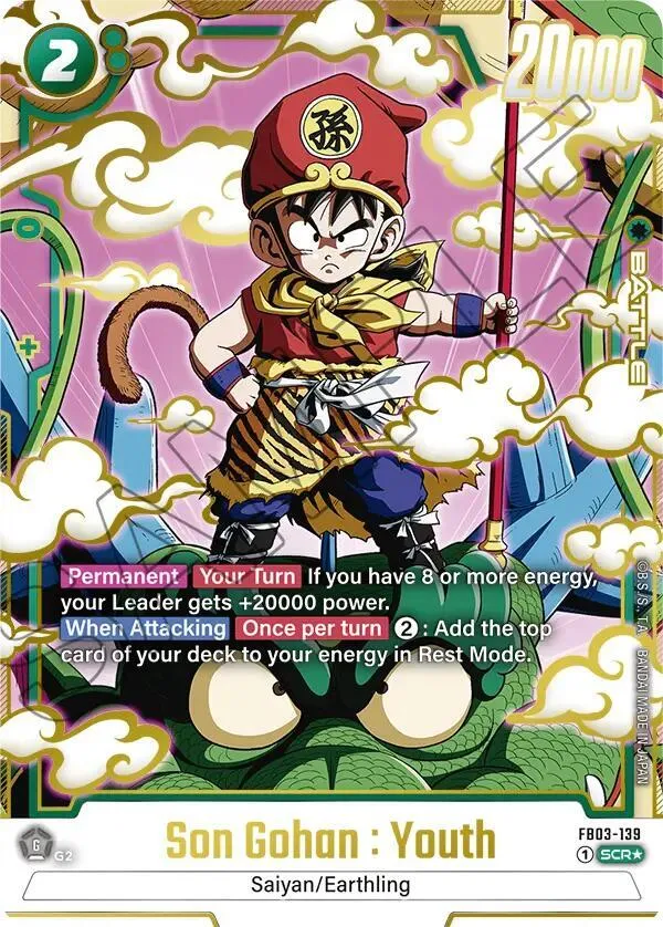 Son Gohan : Youth - FB03-139 (Alternate Art) — Raging Roar — Dragon Ball Super: Fusion World