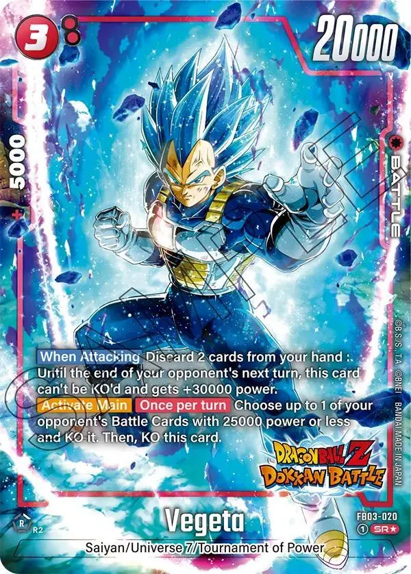 Vegeta - FB03-020 (Dragon Ball Z Dokkan Battle Alternate Art) — Raging Roar Alternate Art Reprints — Dragon Ball Super: Fusion World
