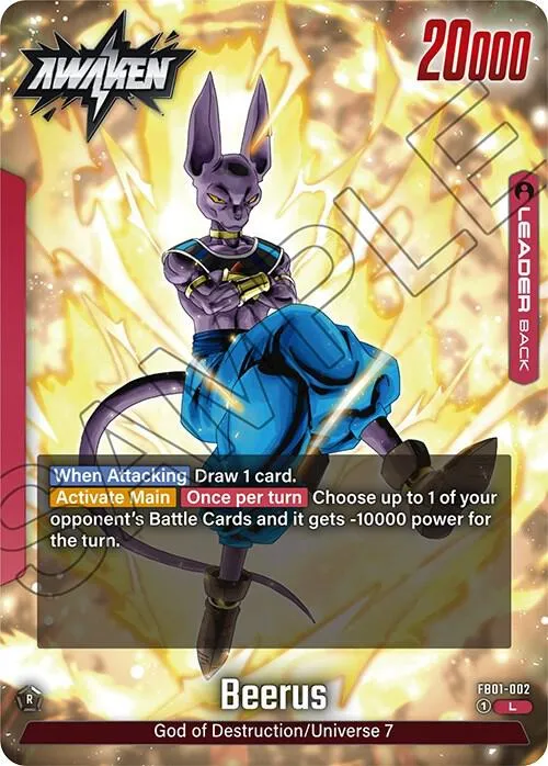 Beerus - FB01-002 — Awakened Pulse — Dragon Ball Super: Fusion World