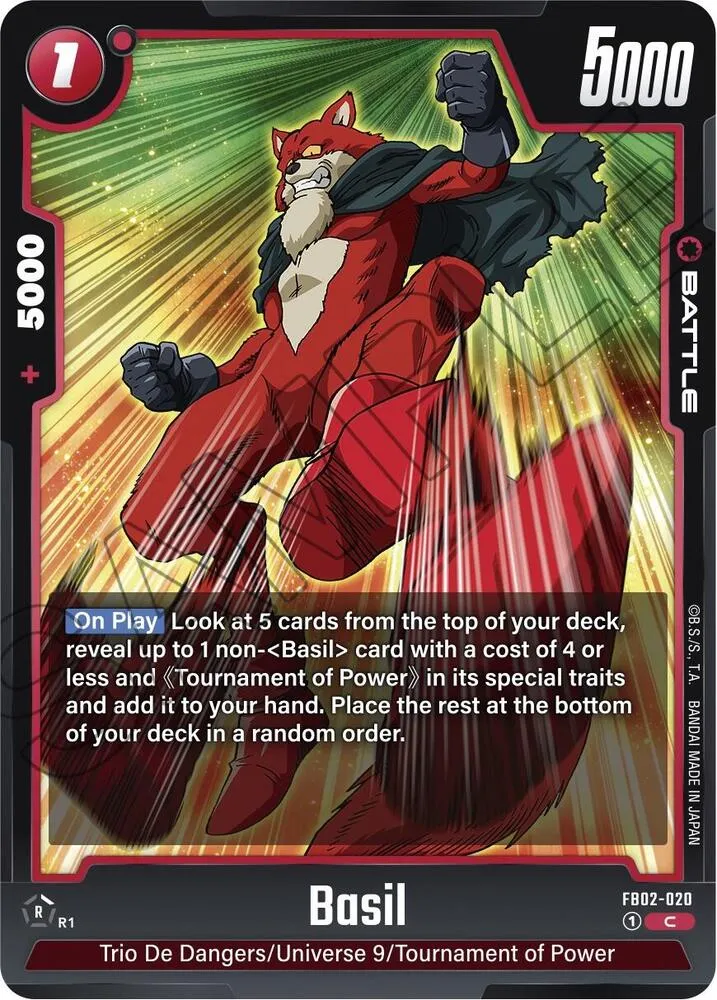 Basil — Blazing Aura — Dragon Ball Super: Fusion World