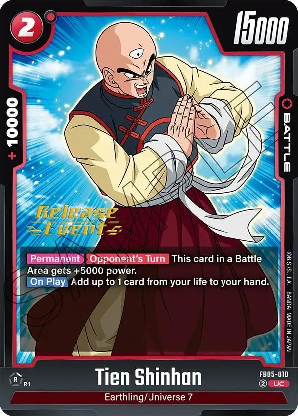 Tien Shinhan - FB05-010 — New Adventure Release Event Cards — Dragon Ball Super: Fusion World