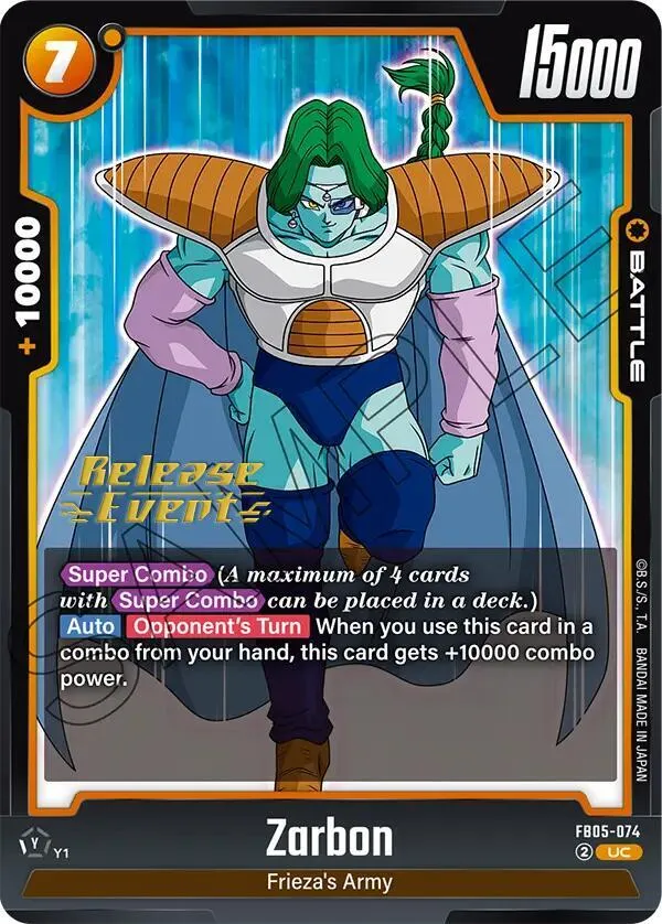 Zarbon — New Adventure Release Event Cards — Dragon Ball Super: Fusion World