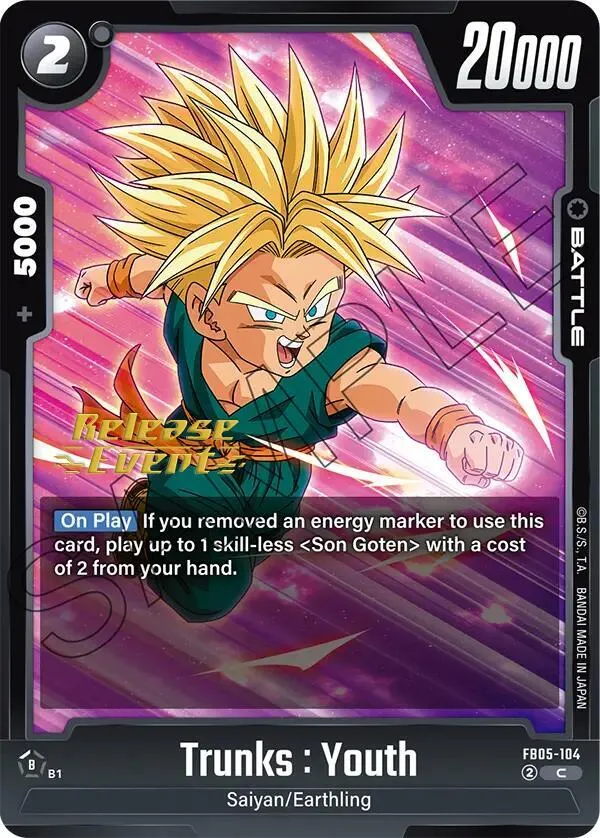 Trunks : Youth — New Adventure Release Event Cards — Dragon Ball Super: Fusion World