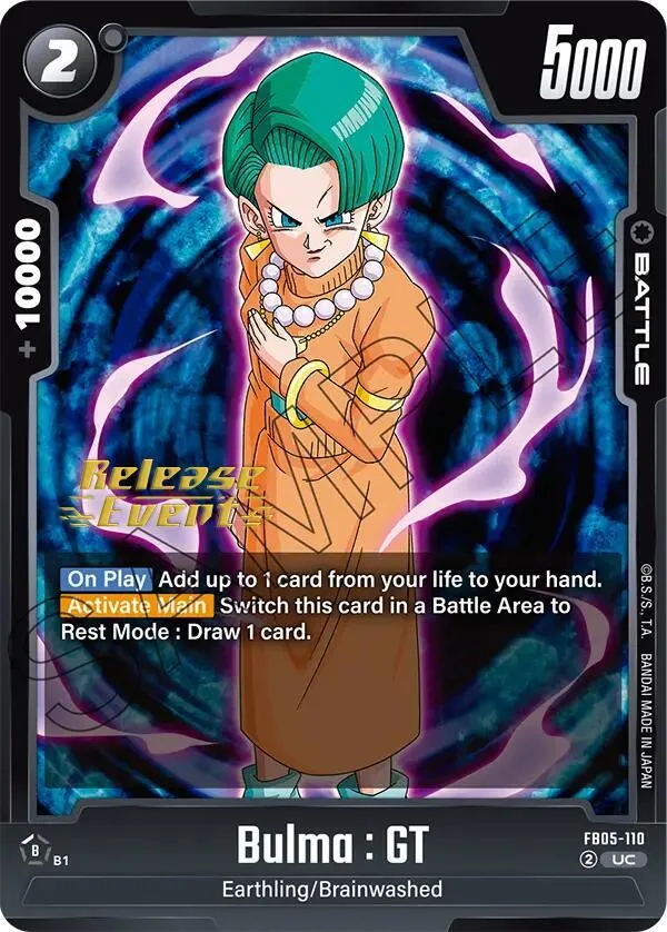 Bulma : GT — New Adventure Release Event Cards — Dragon Ball Super: Fusion World
