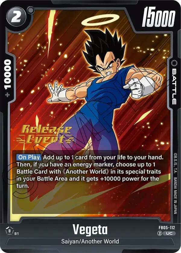 Vegeta - FB05-112 — New Adventure Release Event Cards — Dragon Ball Super: Fusion World