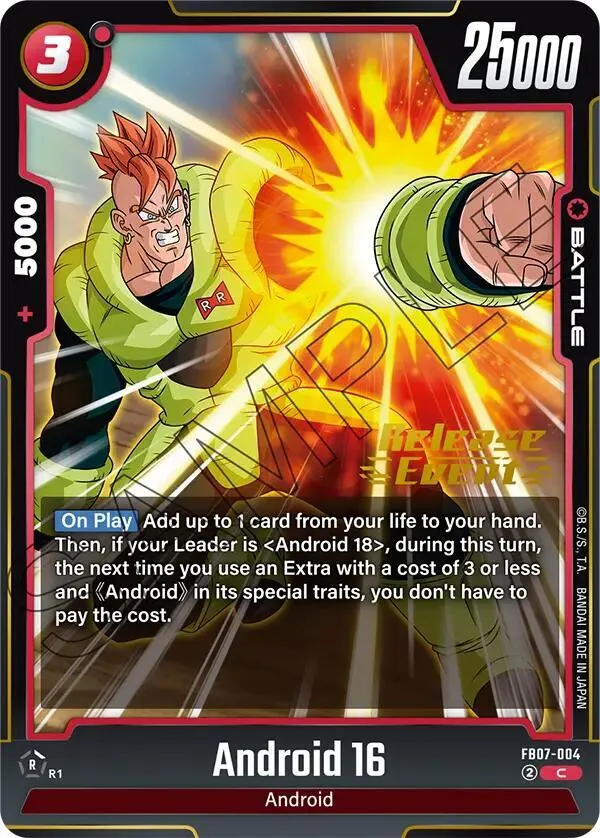 Android 16 — Wish For Shenron Release Event Cards — Dragon Ball Super: Fusion World