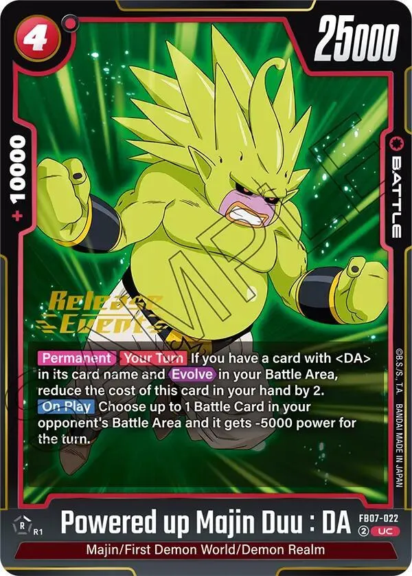 Powered up Majin Duu : DA — Wish For Shenron Release Event Cards — Dragon Ball Super: Fusion World