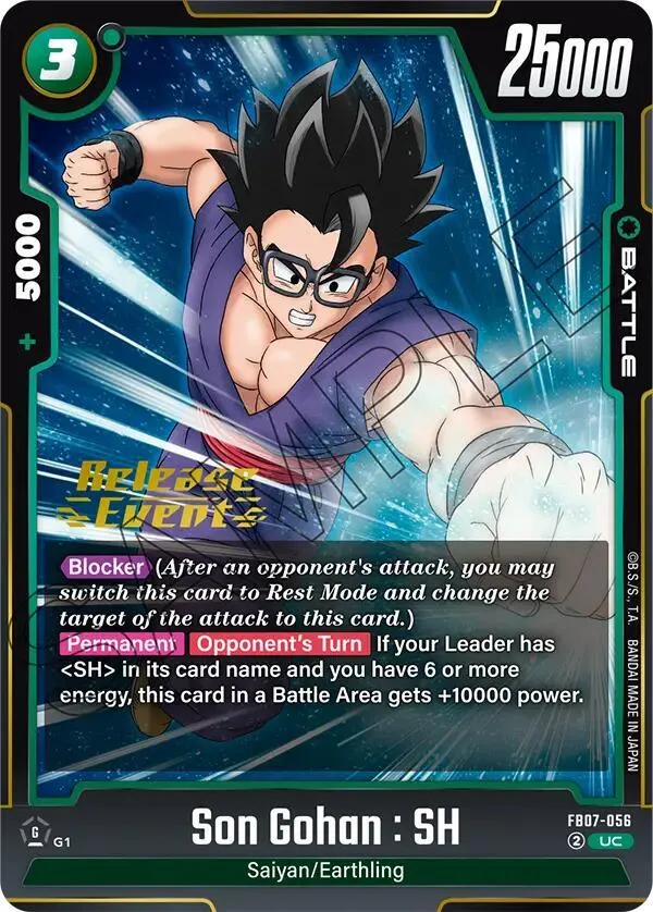 Son Gohan : SH - FB07-056 — Wish For Shenron Release Event Cards — Dragon Ball Super: Fusion World