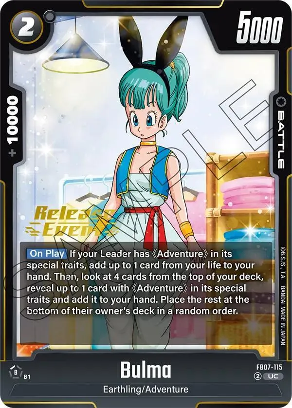 Bulma - FB07-115 — Wish For Shenron Release Event Cards — Dragon Ball Super: Fusion World
