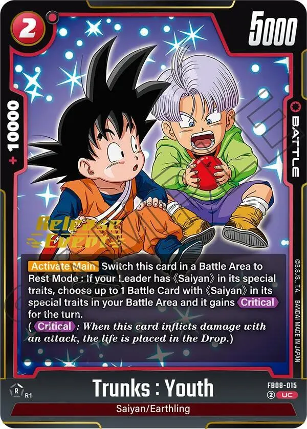 Trunks : Youth - FB08-015 — Saiyan's Pride Release Event Cards — Dragon Ball Super: Fusion World