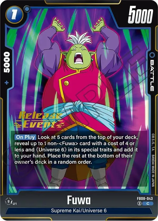 Fuwa — Saiyan's Pride Release Event Cards — Dragon Ball Super: Fusion World