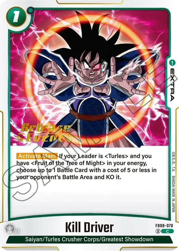 Kill Driver — Saiyan's Pride Release Event Cards — Dragon Ball Super: Fusion World