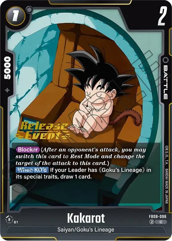 Kakarot - FB08-098 — Saiyan's Pride Release Event Cards — Dragon Ball Super: Fusion World