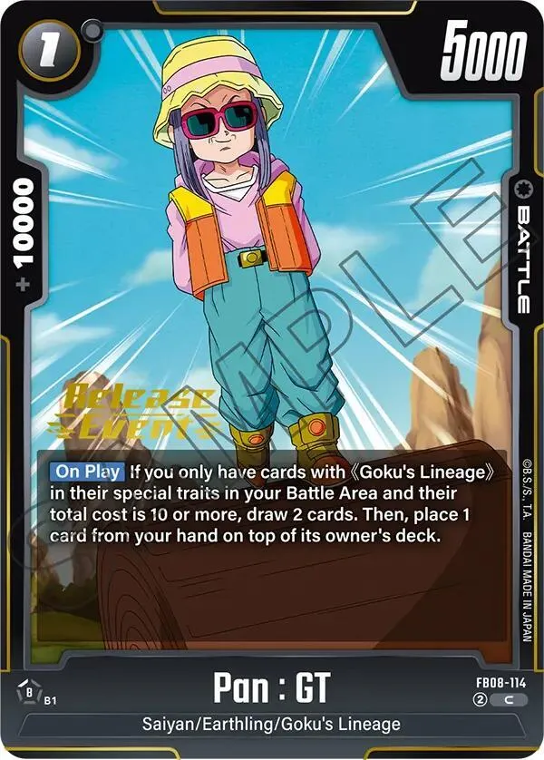 Pan : GT - FB08-114 — Saiyan's Pride Release Event Cards — Dragon Ball Super: Fusion World
