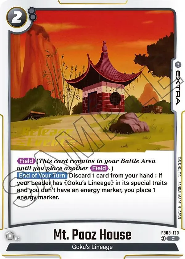 Mt. Paoz House — Saiyan's Pride Release Event Cards — Dragon Ball Super: Fusion World