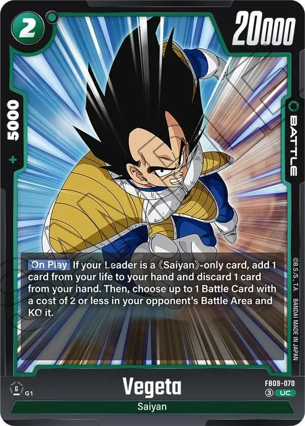 Vegeta - FB09-070 — Dual Evolution — Dragon Ball Super: Fusion World