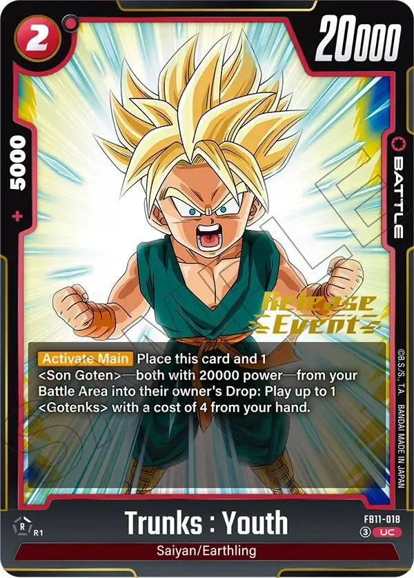 Trunks : Youth - FB11-018 — Brightness of Hope Release Event Cards — Dragon Ball Super: Fusion World