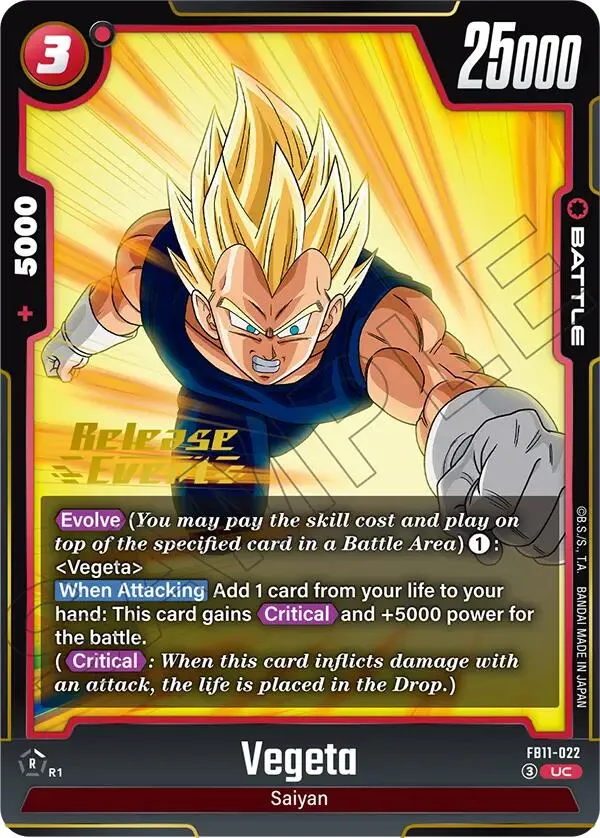 Vegeta - FB11-022 — Brightness of Hope Release Event Cards — Dragon Ball Super: Fusion World