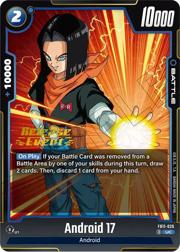 Android 17 — Brightness of Hope Release Event Cards — Dragon Ball Super: Fusion World