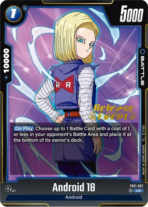 Android 18 — Brightness of Hope Release Event Cards — Dragon Ball Super: Fusion World