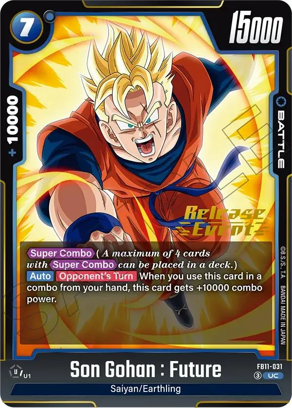 Son Gohan : Future - FB11-031 — Brightness of Hope Release Event Cards — Dragon Ball Super: Fusion World