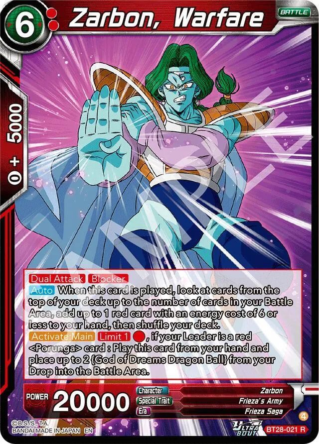 Zarbon, Warfare — Prismatic Clash — Dragon Ball Super: Masters