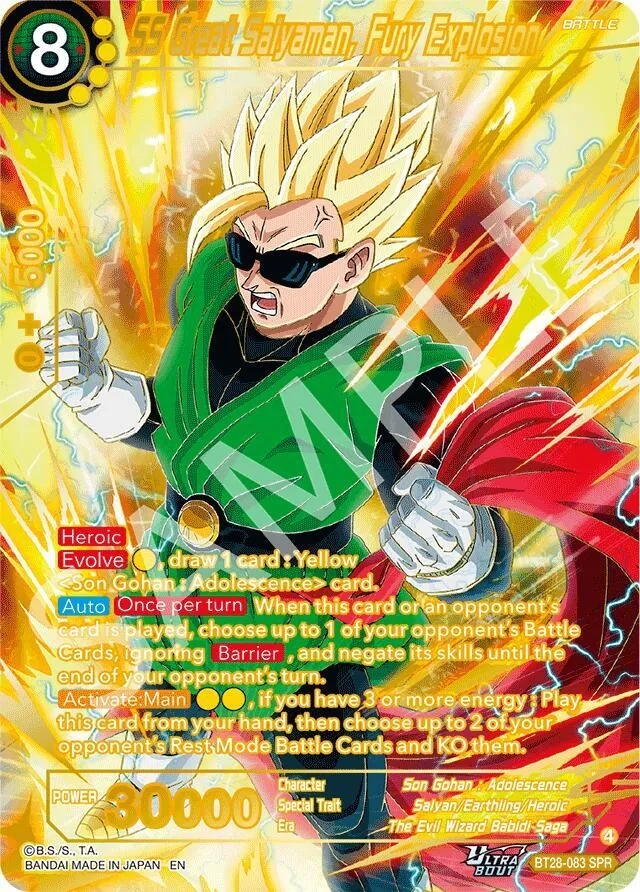 SS Great Saiyaman, Fury Explosion (SPR) — Prismatic Clash — Dragon Ball Super: Masters