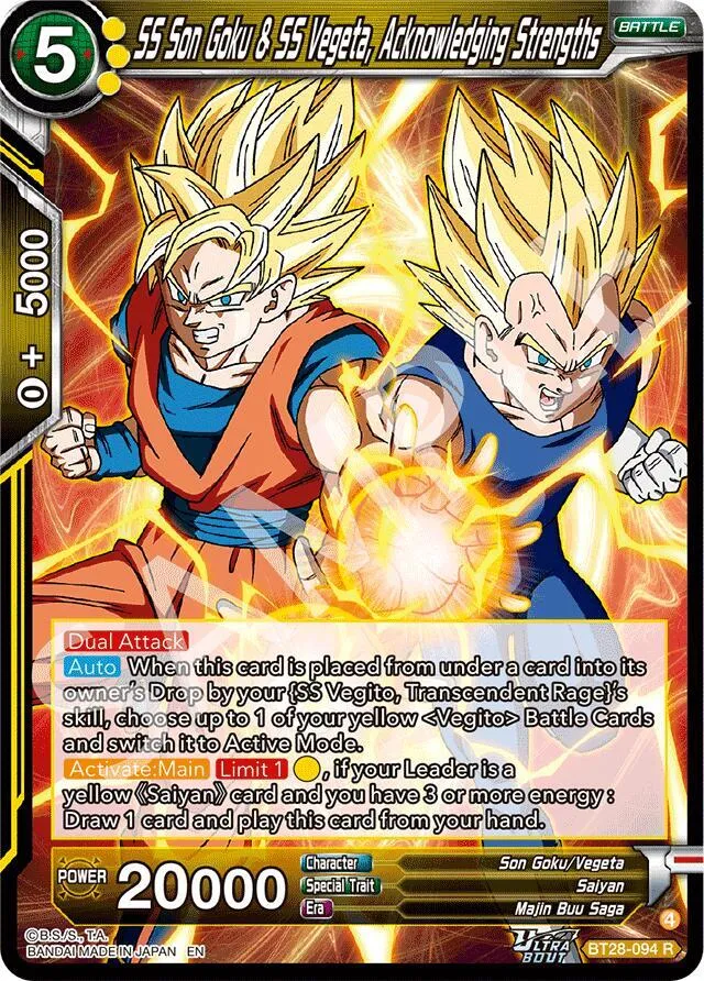 SS Son Goku & SS Vegeta, Acknowledging Strengths — Prismatic Clash — Dragon Ball Super: Masters
