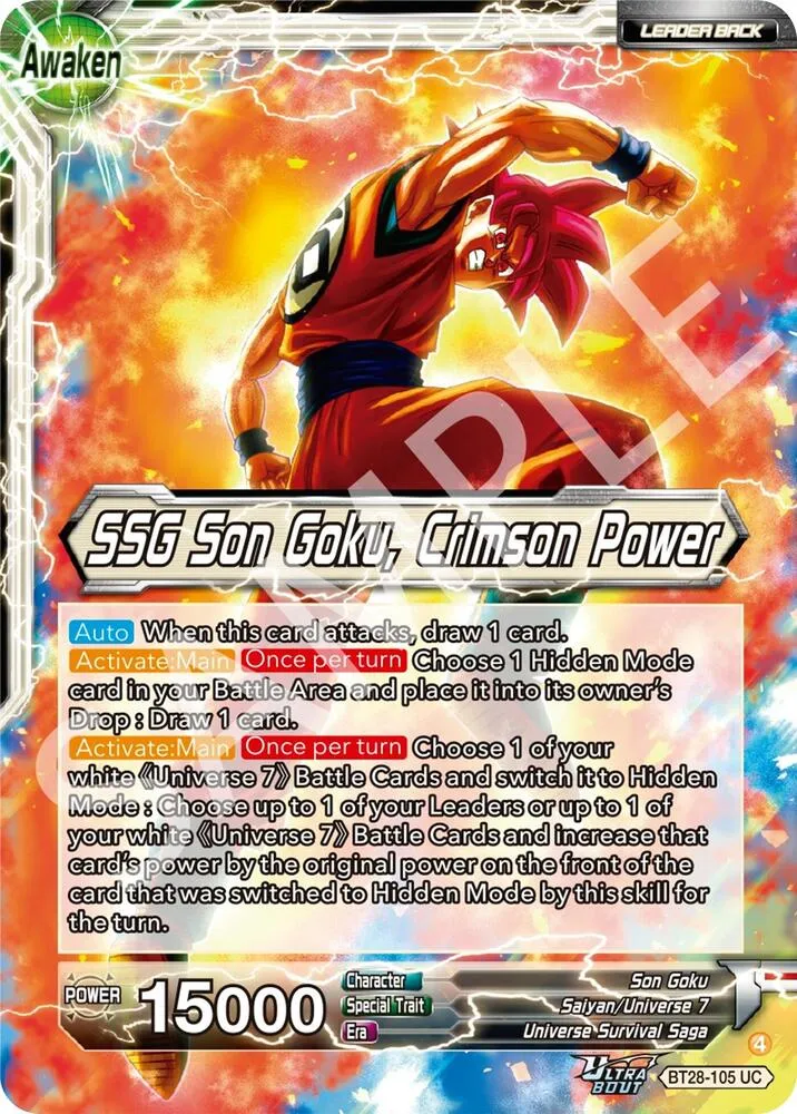 Son Goku // SSG Son Goku, Crimson Power — Prismatic Clash — Dragon Ball Super: Masters