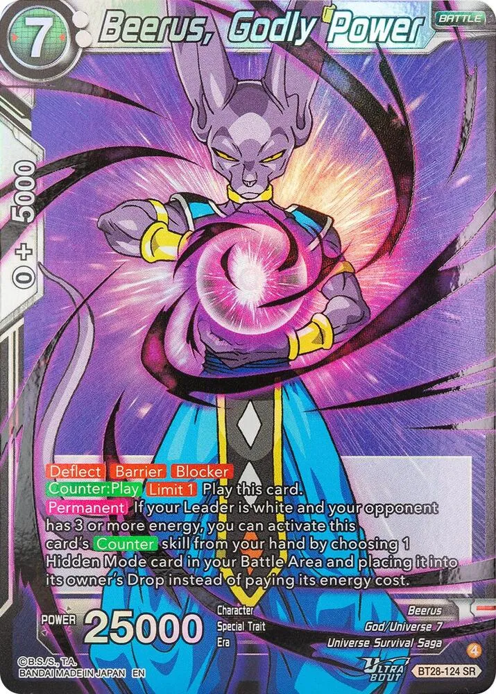 Beerus, Godly Power — Prismatic Clash — Dragon Ball Super: Masters