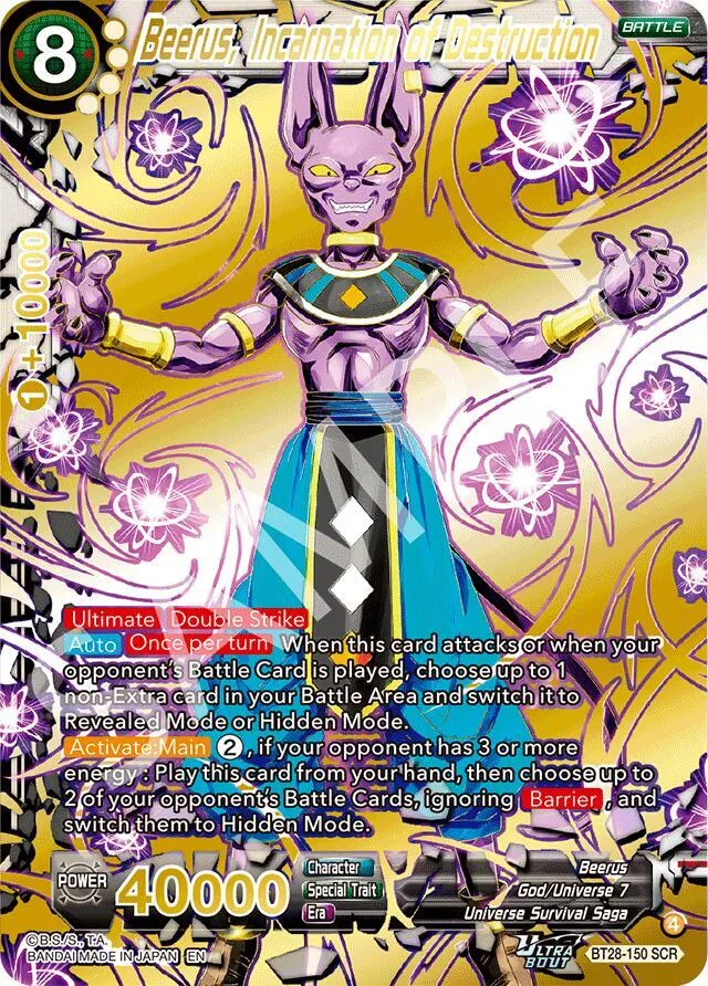 Beerus, Incarnation of Destruction — Prismatic Clash — Dragon Ball Super: Masters