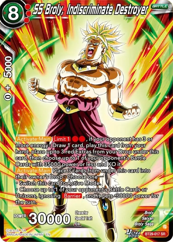 SS Broly, Indiscriminate Destroyer — Fearsome Rivals — Dragon Ball Super: Masters