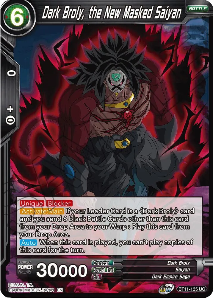 Dark Broly, the New Masked Saiyan — Vermilion Bloodline — Dragon Ball Super: Masters