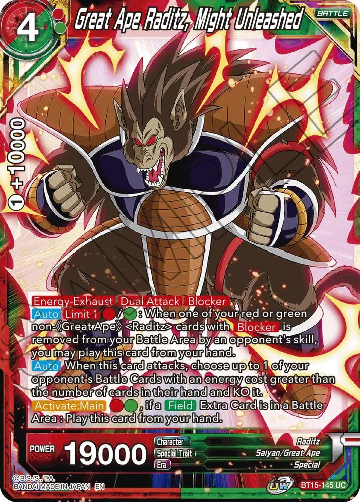 Great Ape Raditz, Might Unleashed — Saiyan Showdown — Dragon Ball Super: Masters