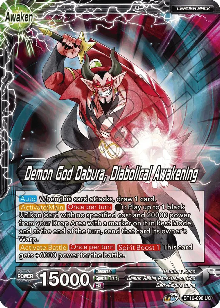 Dabura // Demon God Dabura, Diabolical Awakening — Realm of the Gods — Dragon Ball Super: Masters