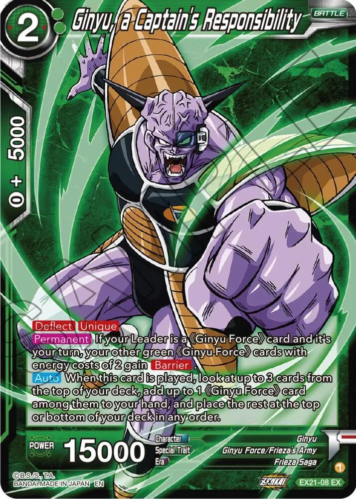 Ginyu, a Captain's Responsibility from 5th Anniversary Set - Dragon Ball Super: Masters