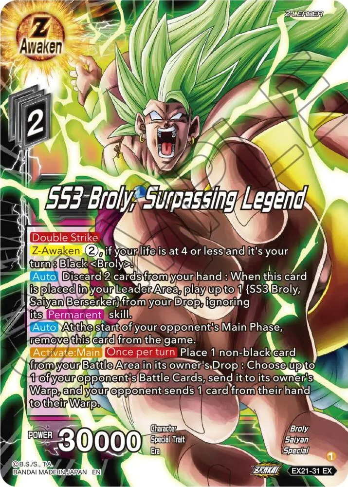 SS3 Broly, Surpassing Legend — 5th Anniversary Set — Dragon Ball Super: Masters