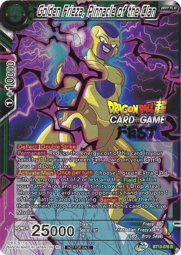 Golden Frieza, Pinnacle of the Clan (Card Game Fest 2022) — Tournament Promotion Cards — Dragon Ball Super: Masters