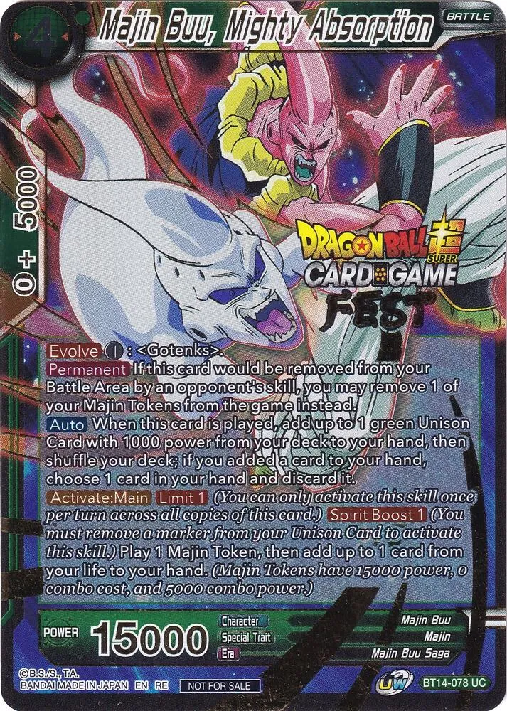 Majin Buu, Mighty Absorption (Card Game Fest 2022) — Tournament Promotion Cards — Dragon Ball Super: Masters
