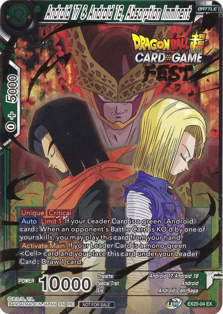 Android 17 & Android 18, Absorption Imminent (Card Game Fest 2022) from Tournament Promotion Cards - Dragon Ball Super: Masters