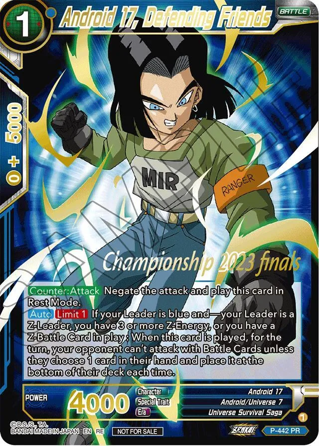 Android 17, Defending Friends (2023 Championship Finals Celebration Pack Deluxe Set) — Tournament Promotion Cards — Dragon Ball Super: Masters